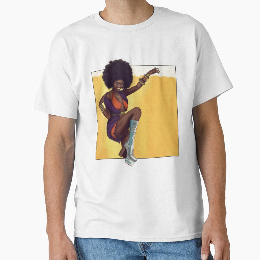 Soul Disco Singer Retro Illustration T-Shirt For Music Lovers, Gift For 70s Fans by TracySMartinez