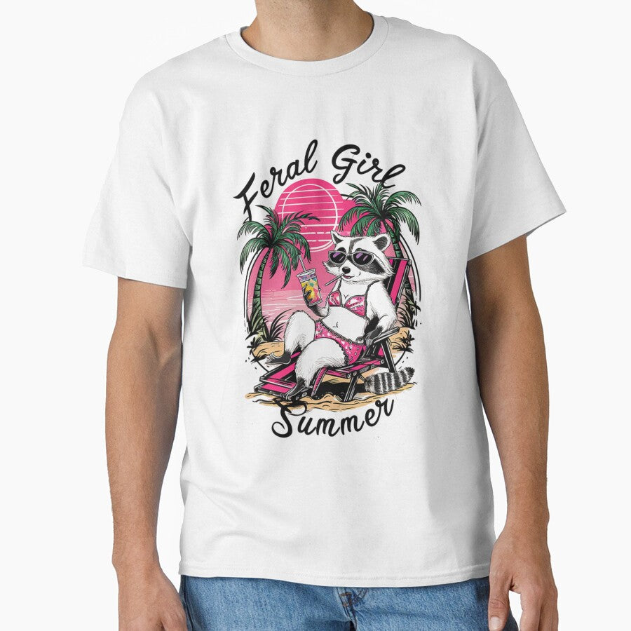 Feral Girl Summer Funny Shirt For Women, Summer Vacation Outfit by NotOnYourChance