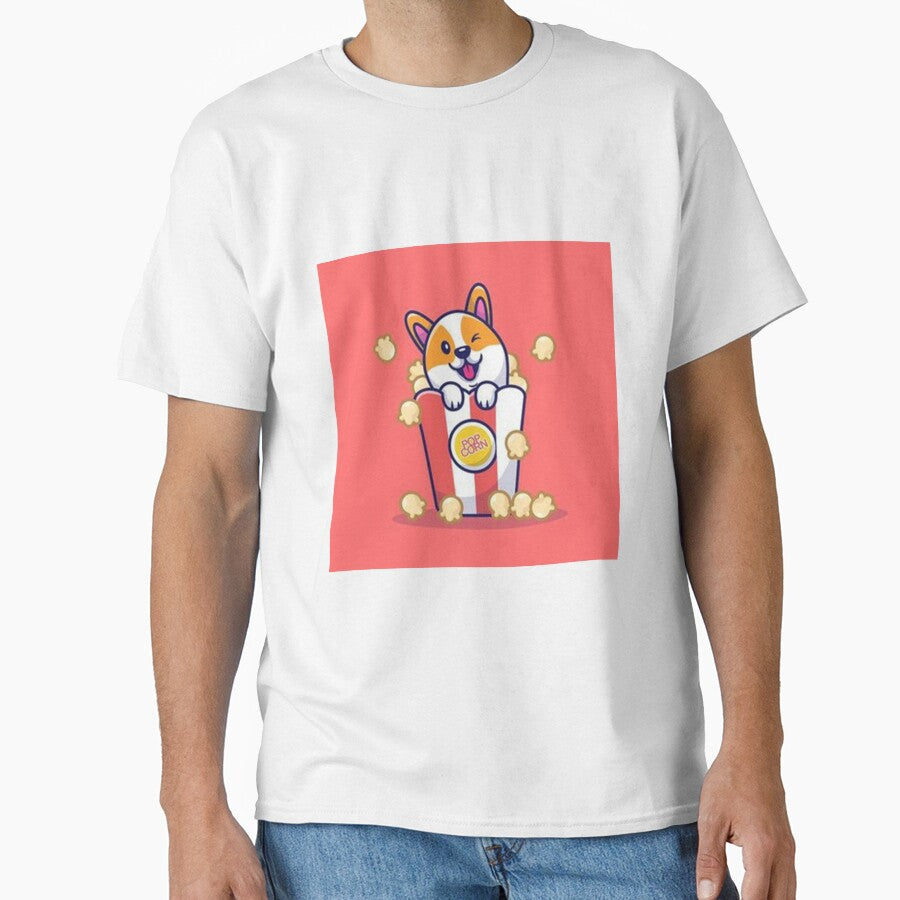 Cute Corgi Dog With Popcorn Cartoon by rossagrantt