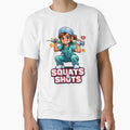 Squats & Shots Funny Vet Gym Shirt | Veterinary Fitness Pun Design by Bettybee00
