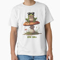 Chill Frog Sitting on a Mushroom – Cute Retro Forest Vibes by Pixel--Threads