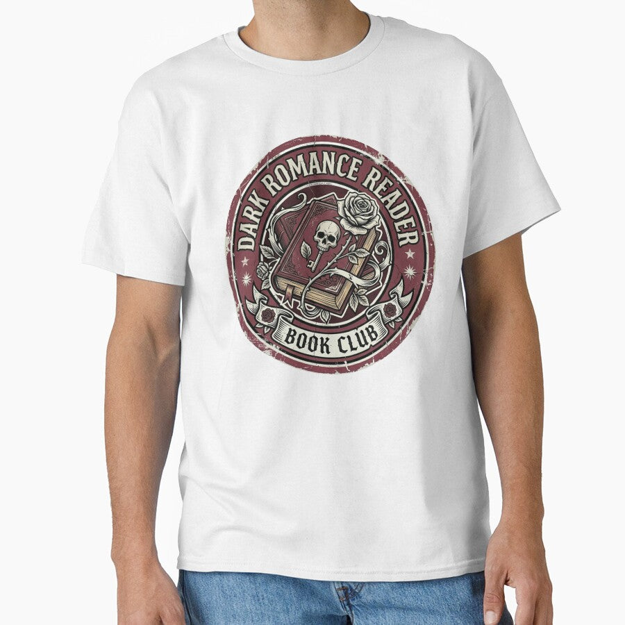Dark Romance Reader Book Club Vintage Graphic – Gothic Book Lover Skull Rose Design by TheStephanieRome