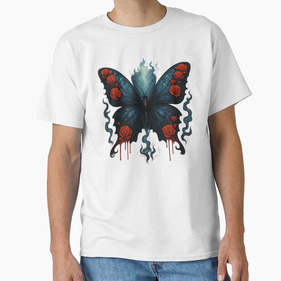 Inferno Moth Flame and Rose Design by CottonandQuill