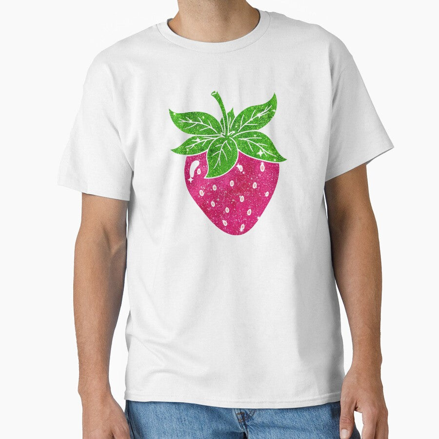 Retro Pink Strawberry Drawing by Claustronautas