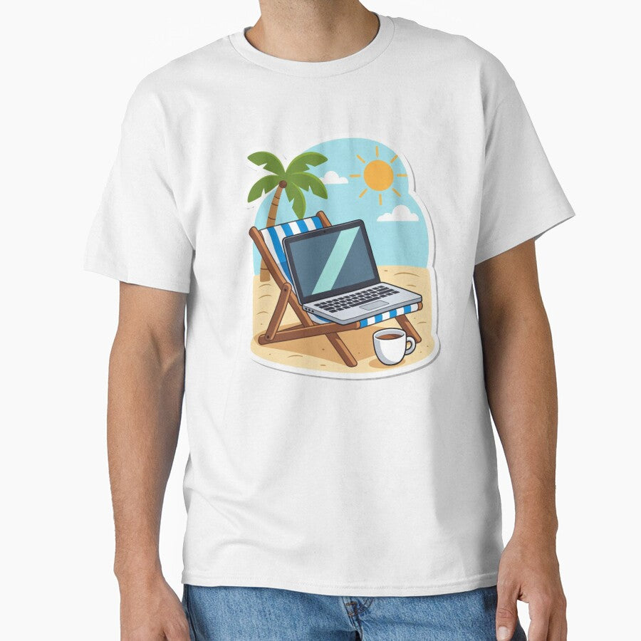 Work From Beach Digital Nomad Remote Work Laptop Lifestyle by ZYNORAworld