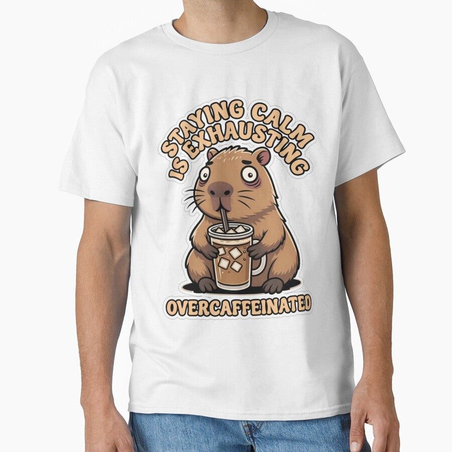 Funny Capybara Staying Calm Is Exhausting Coffee Meme by AlexandraSand
