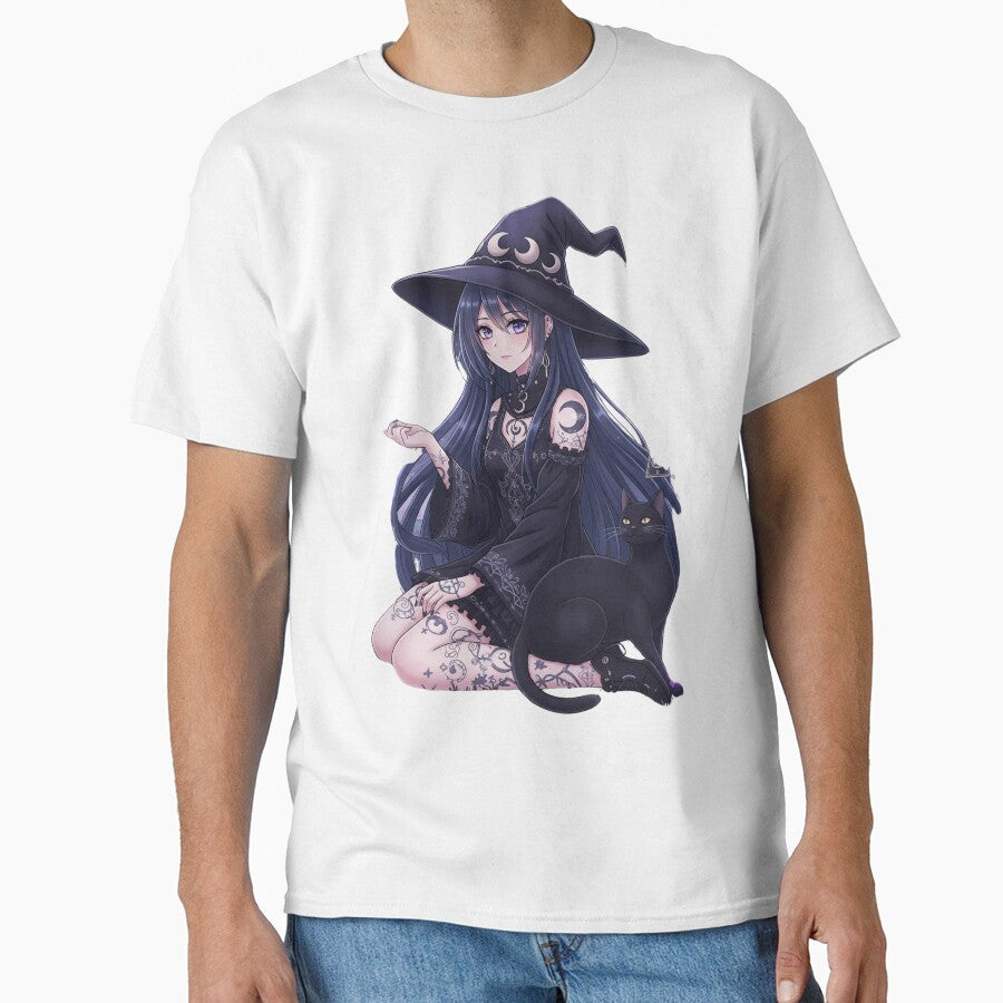 Dark Fantasy Anime Girl & Gothic Black Cat Art by RehanInkDesigns
