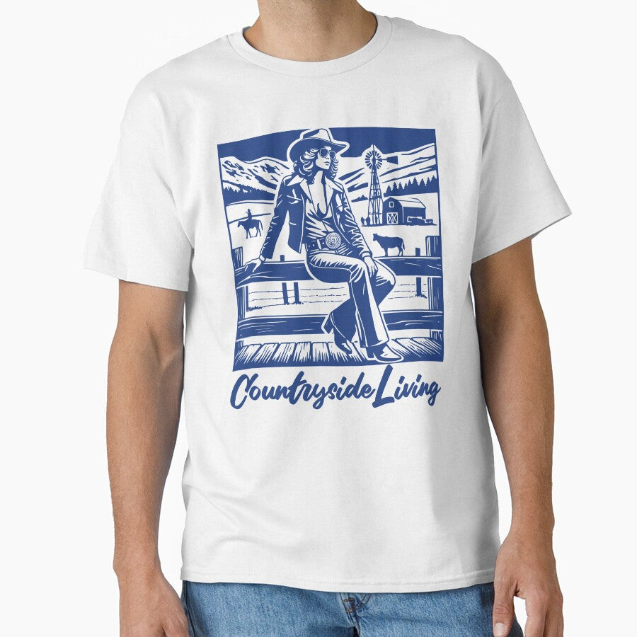 Countryside Living Trendy Cowgirl Western Graphic T-Shirt by Tiendita-Arroyo