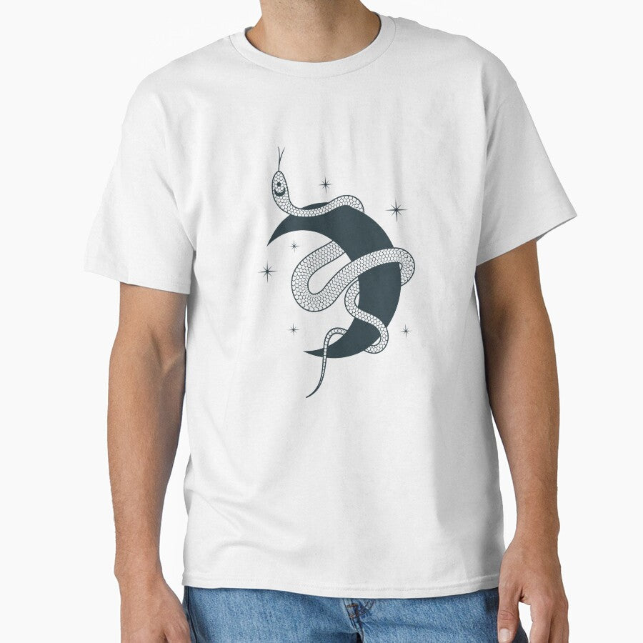 Mystical Moon Snake Celestial Serpent Cottagegoth Graphic by Krasnovaovaova