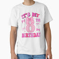 It's My 8th Birthday Pink Coquette Bow Girl Aesthetic Ribbon Birthday by DienesAngele