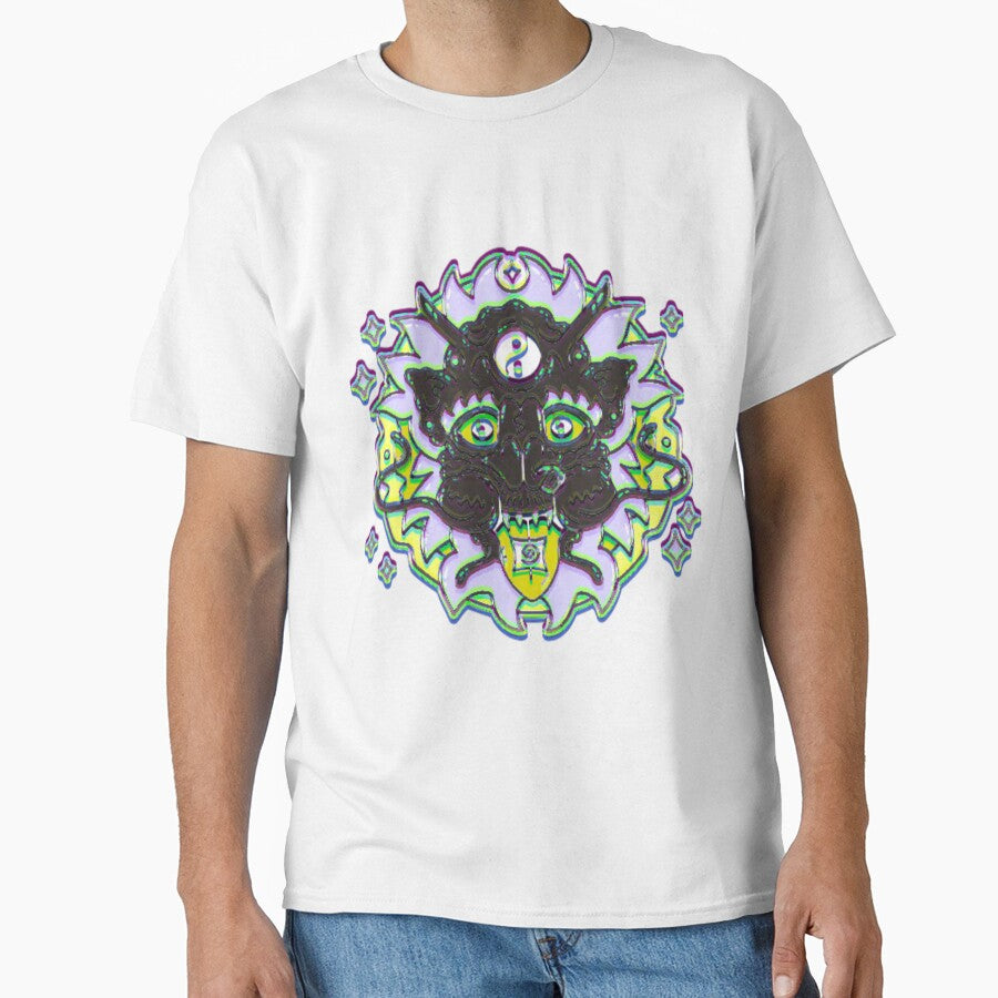 Psychedelic Demon Mask | Yin Yang Trippy Spirit Art by BoneandBloomCo