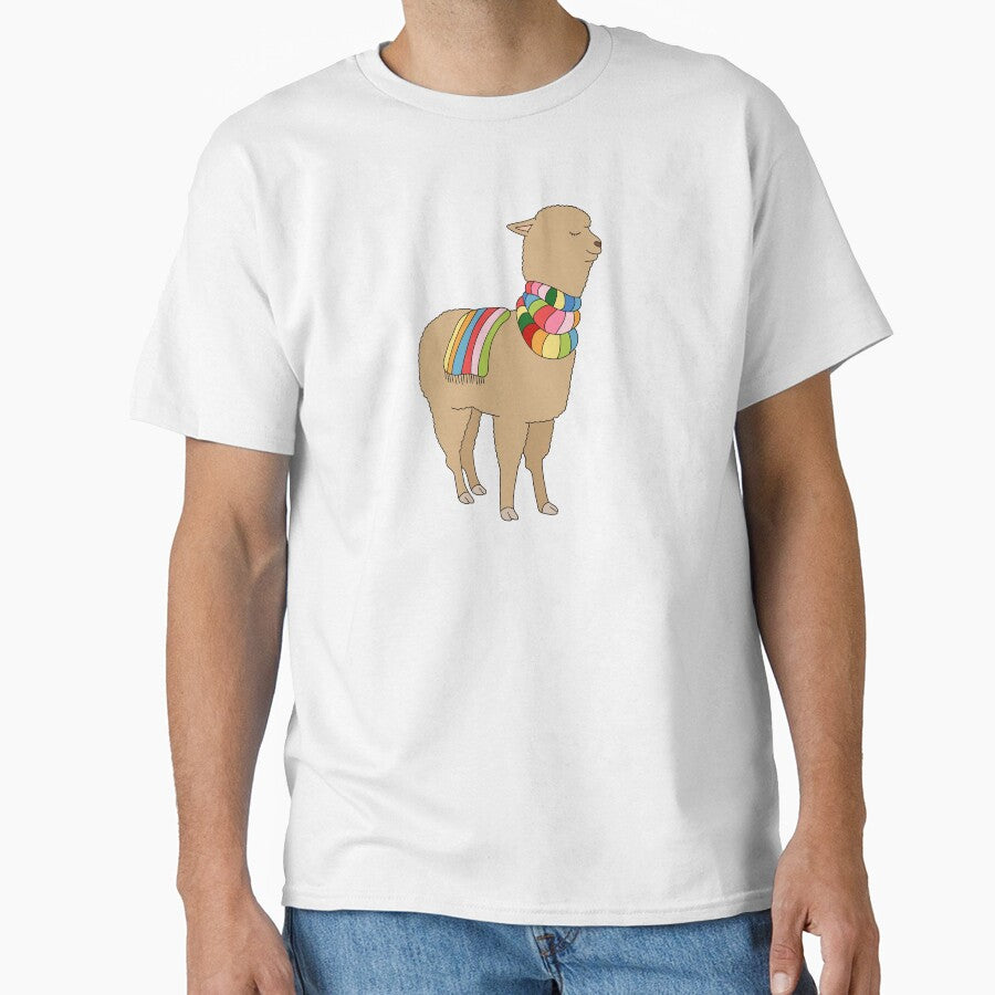 Llama with rainbow scarf by Sasa Elebea by Sabrina Brugmann