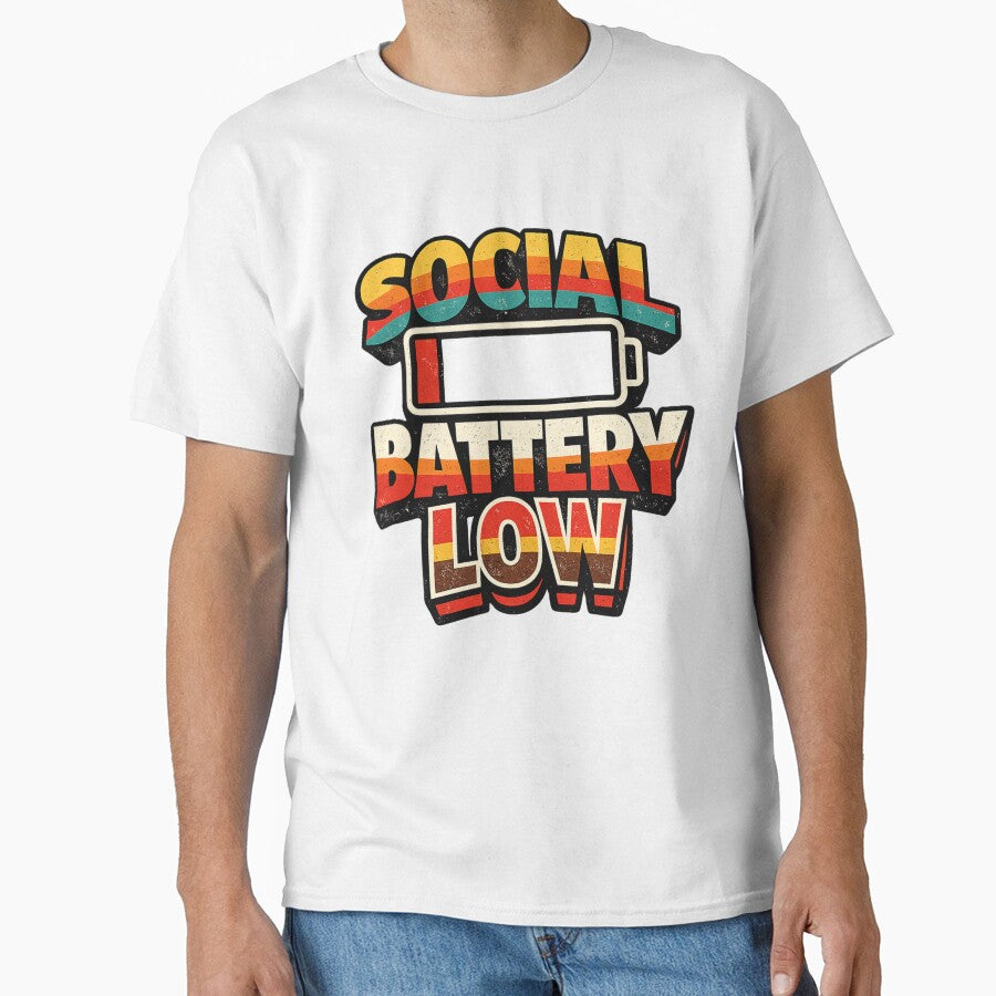 Social Battery Low Funny Introvert Humor Shirt by EventDrop