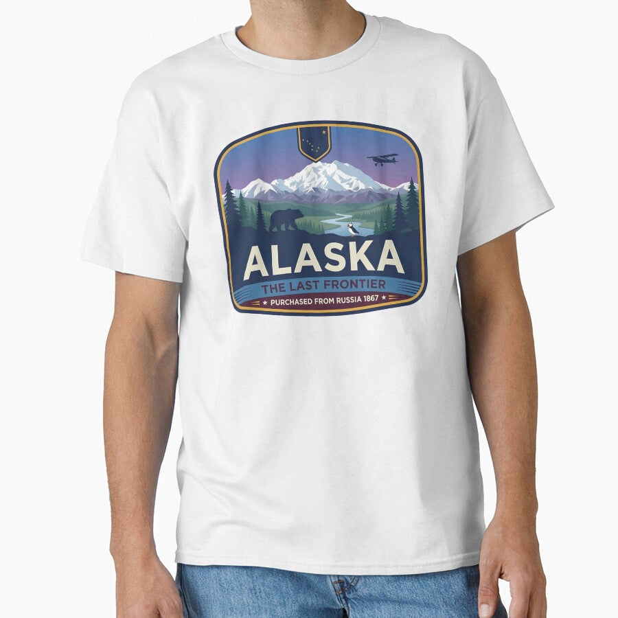 Alaska The Last Frontier - Vintage Retro State Travel Poster Sticker by Pattern-Parade