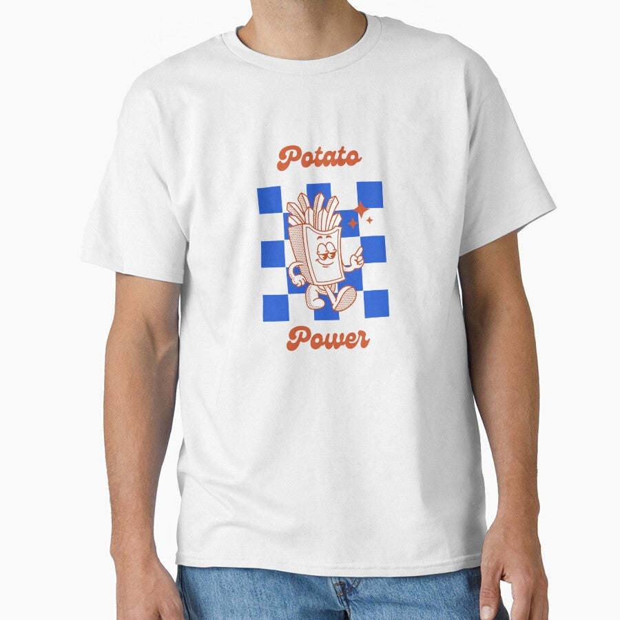 Potato Power Retro French Fries Mascot Vintage Fast Food Design by shopfindingbeni