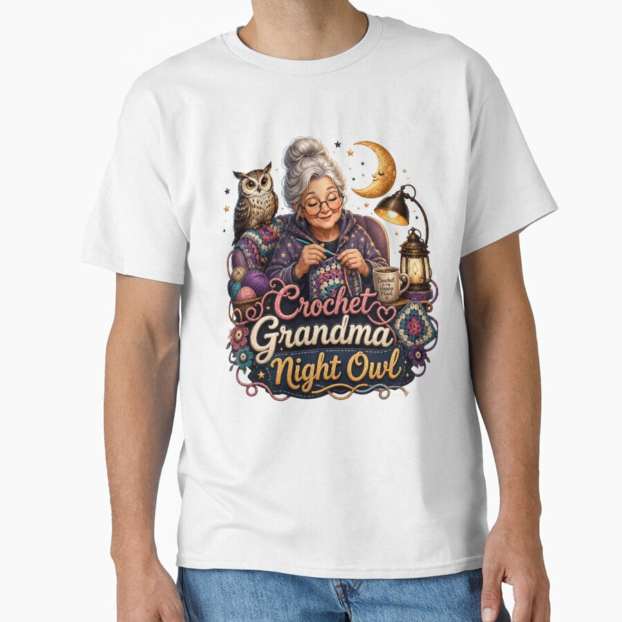 Crochet Grandma Night Owl Yarn Lover by Mosslume Studio
