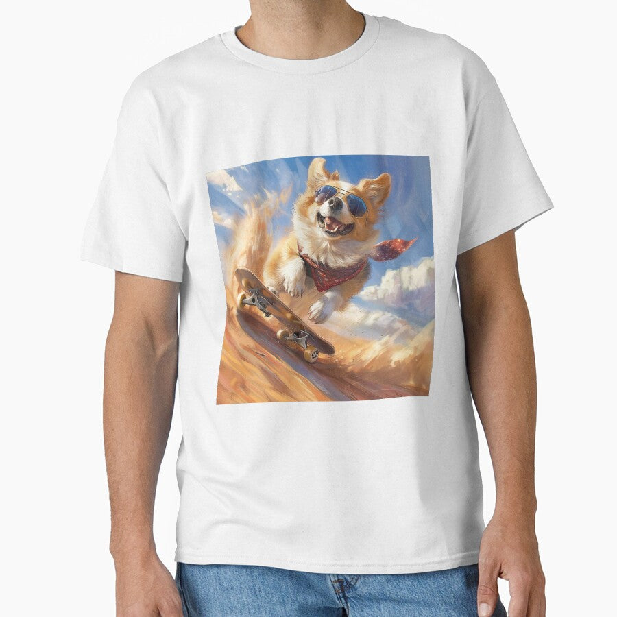 Corgi dog on skateboard by CorgiCuddle