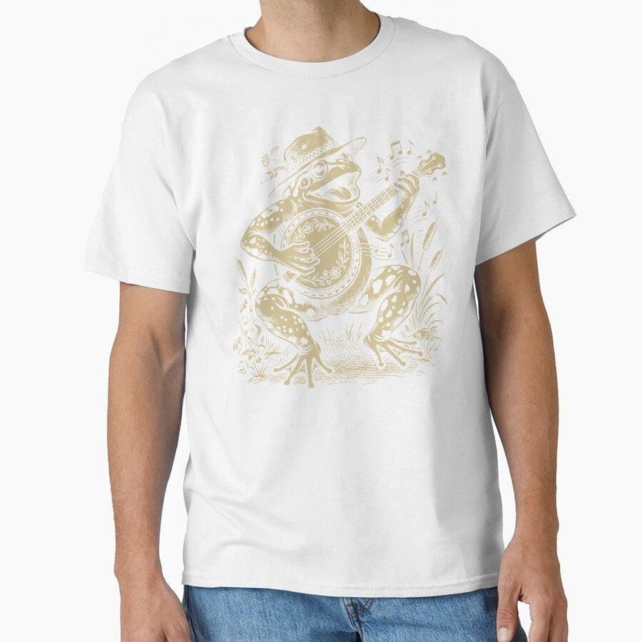 Frog Playing Banjo Folk Music Goblincore Toad by Y-Vibes