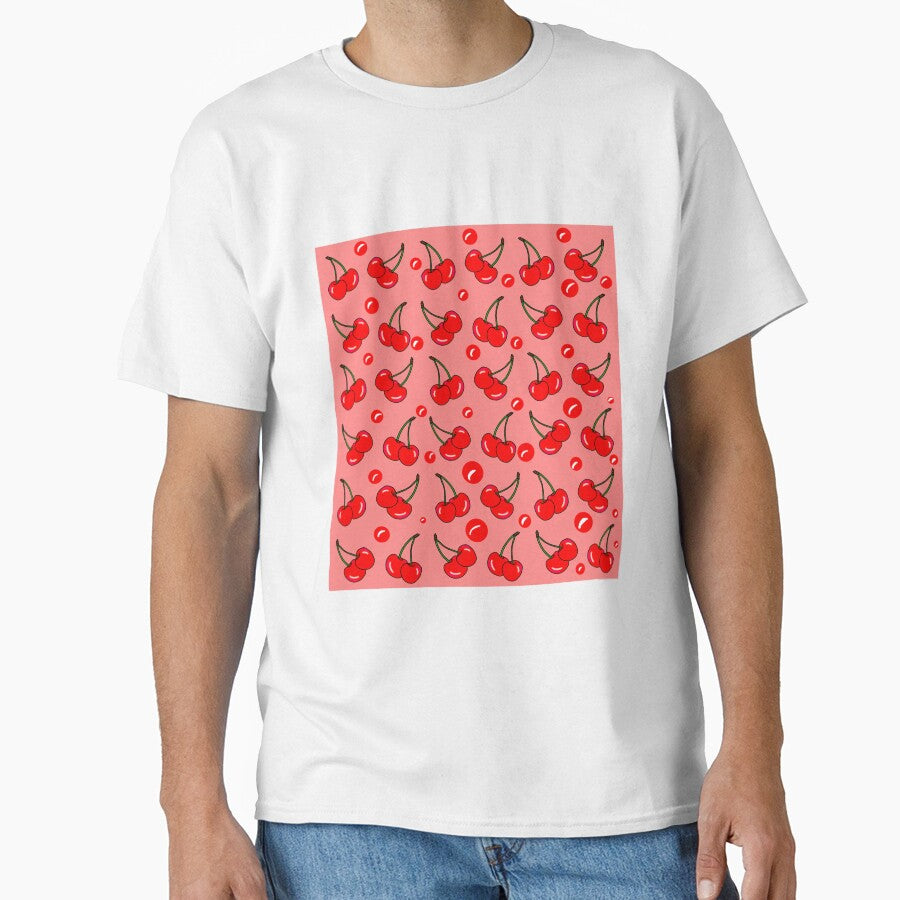 Abstract Tropical Fruits Pattern | Cute Red Cherry Seamless Pattern by Swati's Digital Den