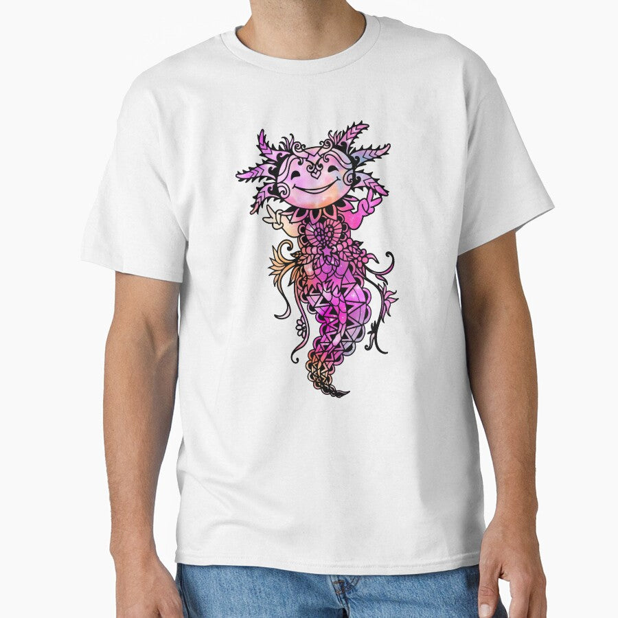 Axolotl Mystical Pink - Cute Axolotl Zentangle axolotl smiling by HarveyJade