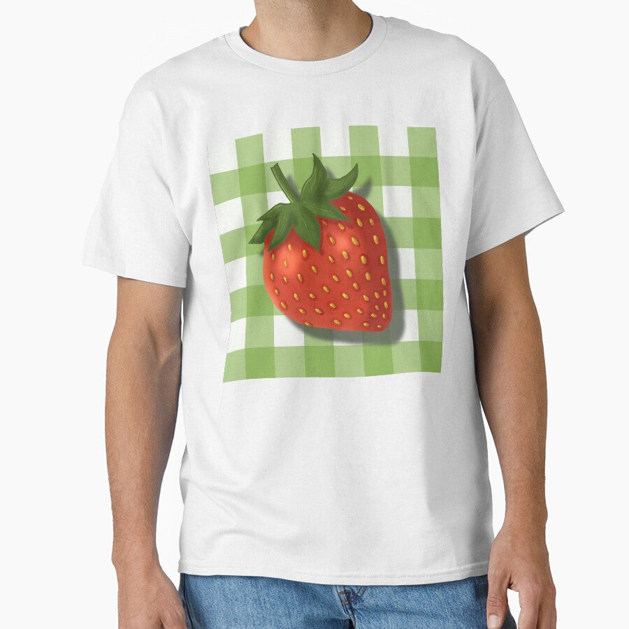 Strawberry on green gingham - French country floral by OhNoNotAgain42