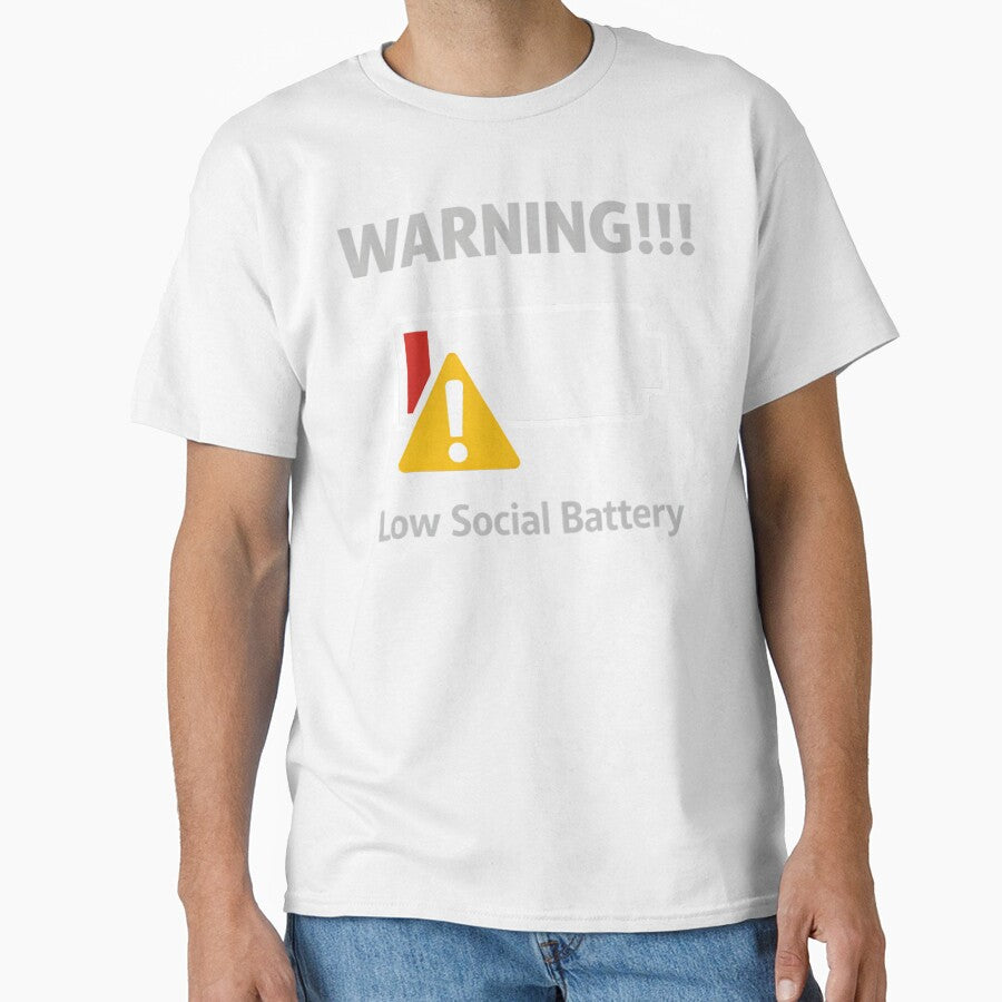 Warning Low Social Battery Introvert Socially Drained Funny Low Battery Humor Design Retro Vintage by Artbyrome