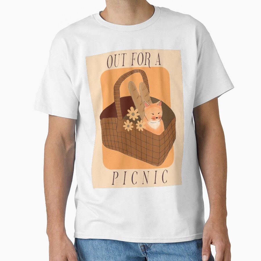 Out for a Picnic - Cute Cat in a Basket by aaalou