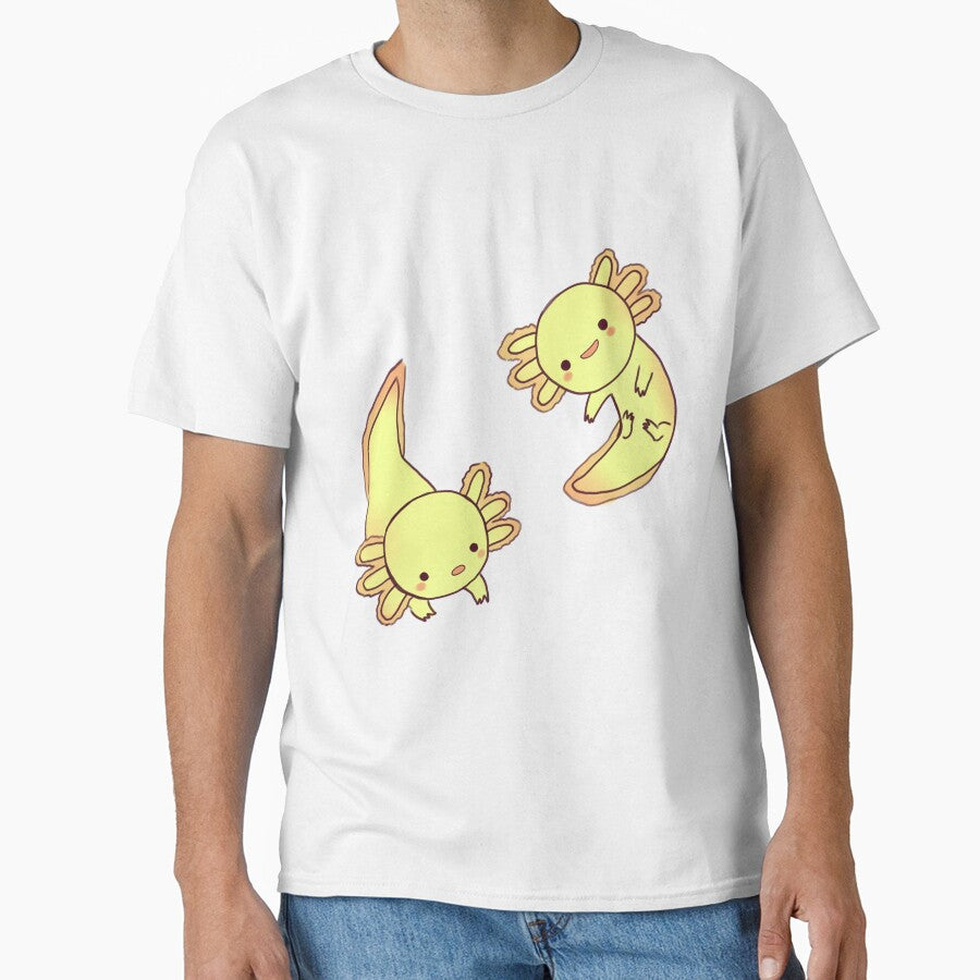gold cute axolotls by Mayarart