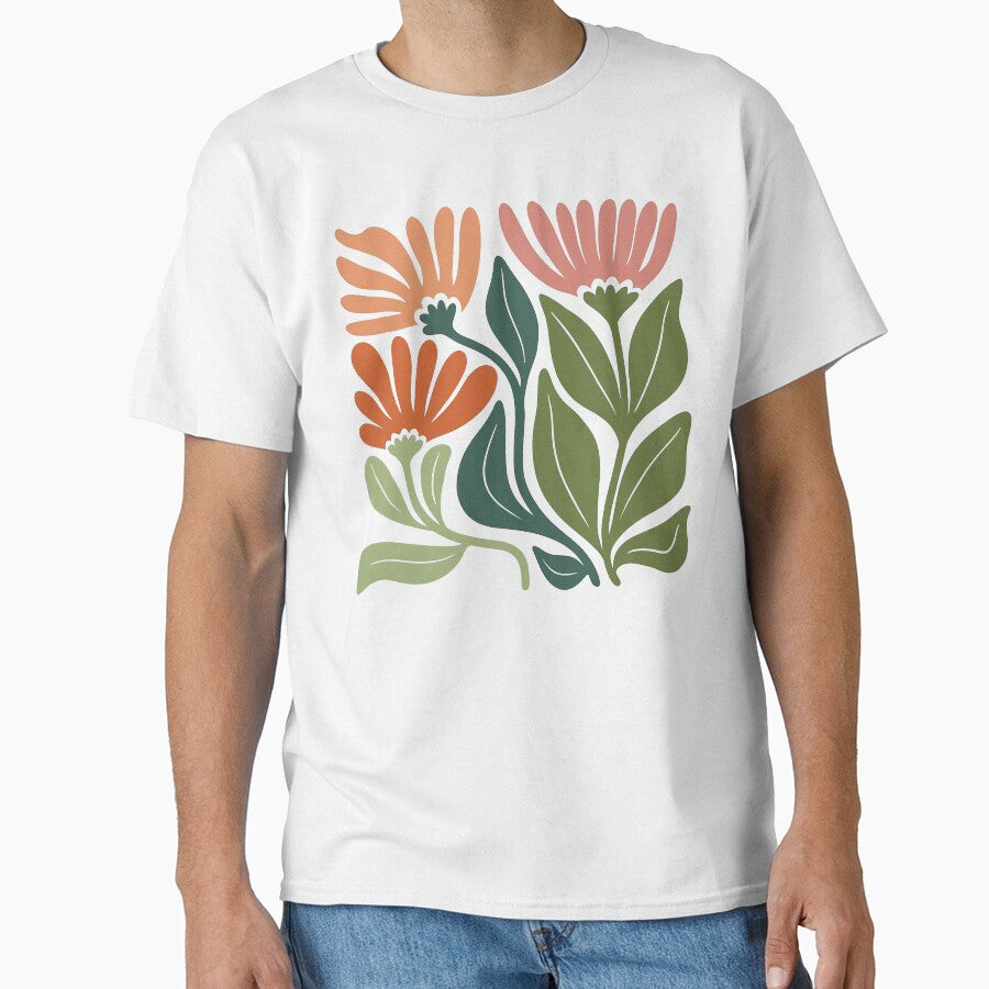 Minimal Retro Floral Folk Art Design by ArtfulWeave