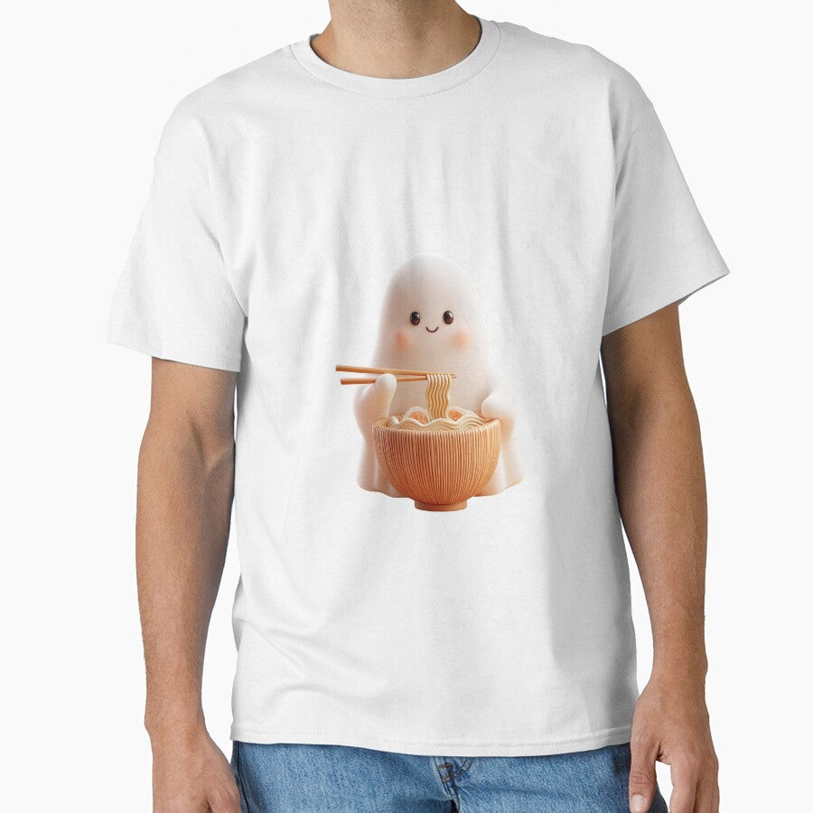 Cute Ghosts, Ghost Eating Ramen in Hoodie by ManchupornM