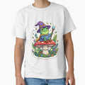 Frog Wizard Sitting on Mushroom – Kawaii Fantasy Magic Frog Sticker, Magical cute Frog Illustration by ArtsyExplorer