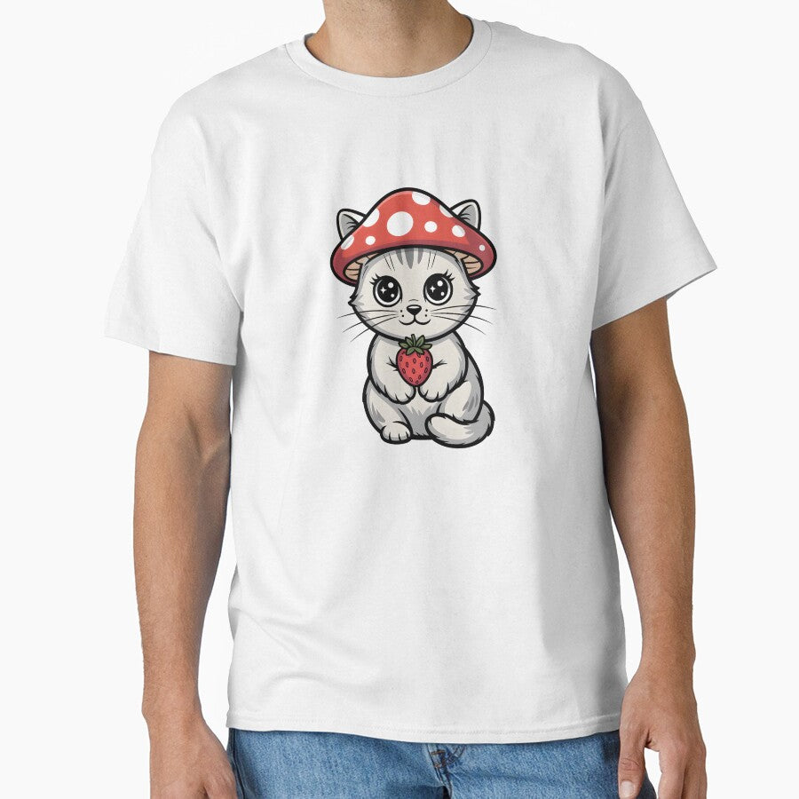 Super Kawaii Mushroom Cat with Big Eyes by Mr-wow