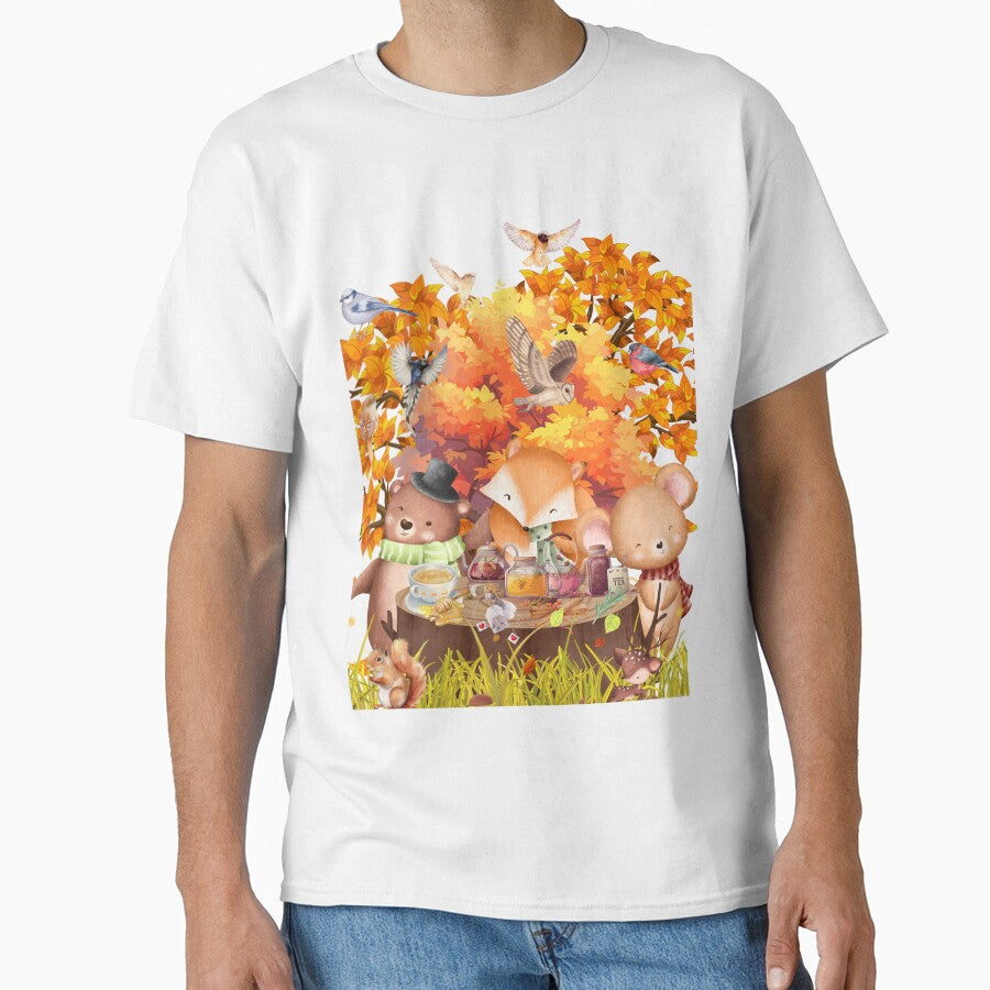Woodland Animals Cozy Autumn Picnic by Cherry Peony