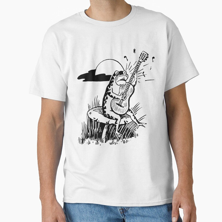 Frog Singing and Playing Guitar on a Mushroom by cloverkate