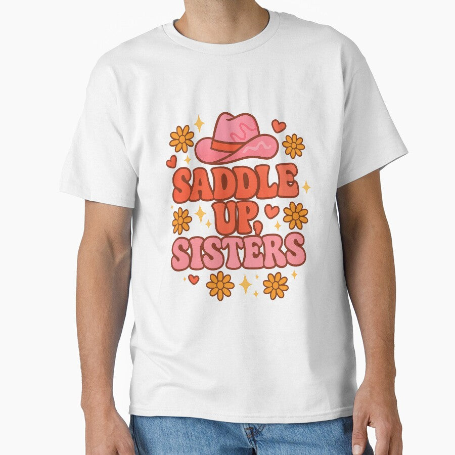 Saddle Up Sisters – Cute Retro Cowgirl Sticker for Girls by inkoutninja