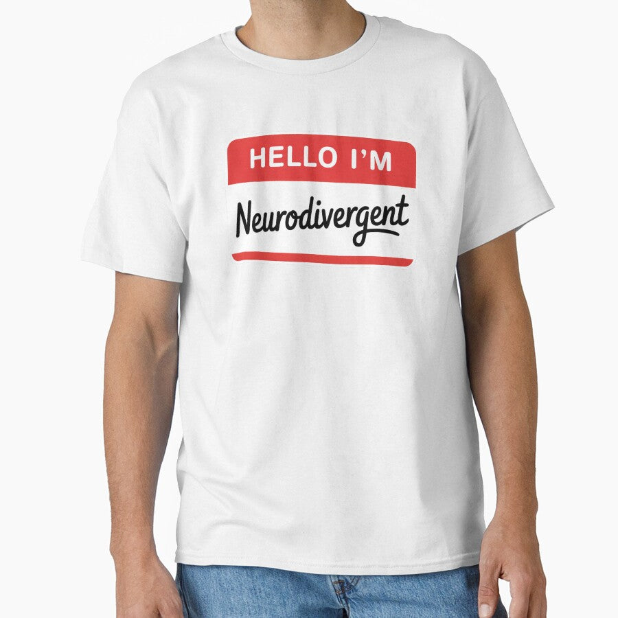 Hello I'm Neurodivergent Name Tag Funny Autism ADHD Gift by Say It With Ink