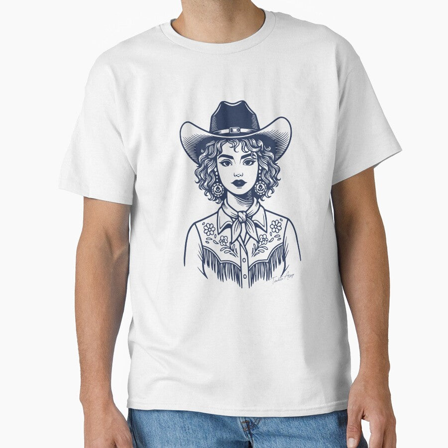 Trendy Cowgirl Western Line Art by Tiendita-Arroyo