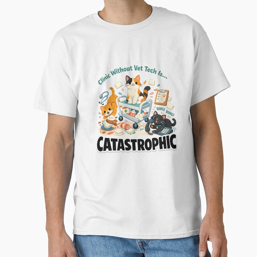 Clinic Without Vet Tech Is Catastrophic – Funny Veterinary Cat Design by Bettybee00