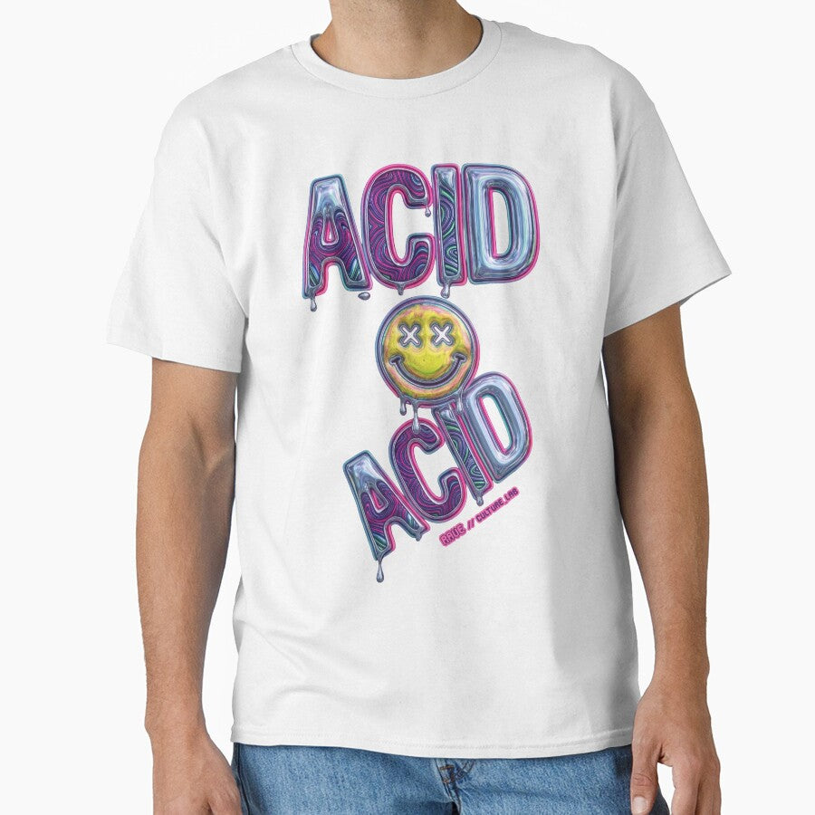 Melting 3D Acid Smiley Face – Neon Y2K Rave Graphic by RaveCultureLab