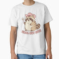 "Feral But Cute" Funny Raccoon Graphic - Pink Cowboy Hat Kawaii Trash Panda - Chaotic Aesthetic Art by BestChoiceService