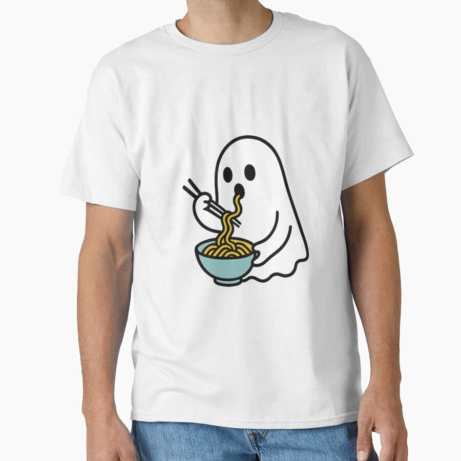 Ghost Eating Noodles – Minimal Cute Design by The-Dodos
