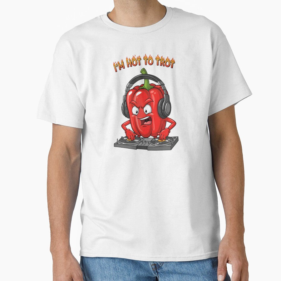 I’m Hot to Trot – Funny Spicy DJ Pepper Cartoon Design by hn79