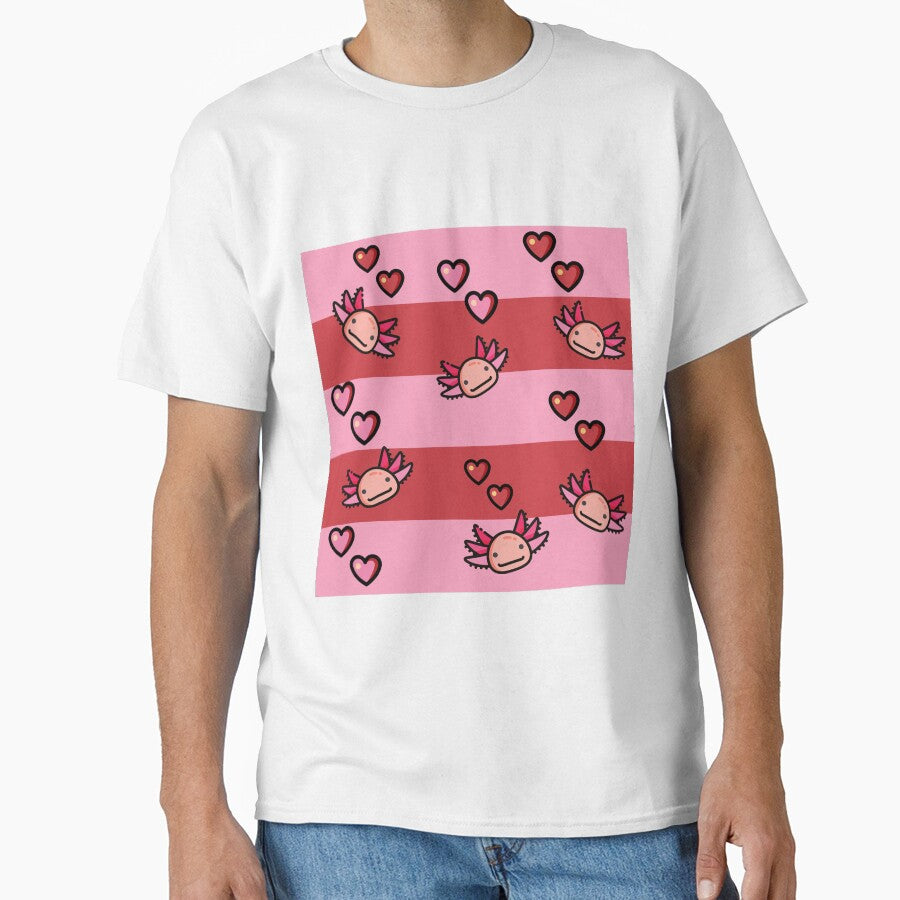 Pink Axolotl Love Tapestry by wasabileaf