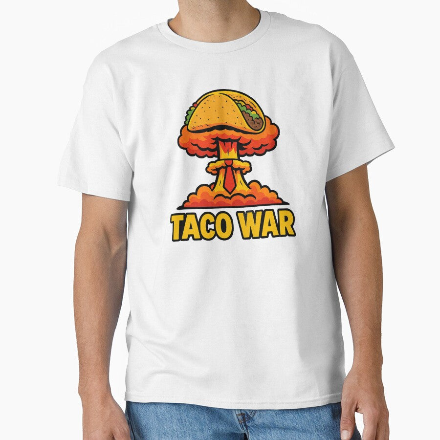 Taco War Satire Graphic | Funny Nuclear Explosion Meme | Political Humor Gift | Foodie Art for Protest, Rally, or Taco Lovers by The Junto Shop