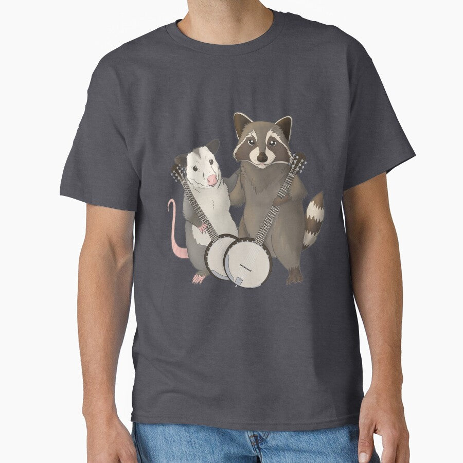 Opossum and Raccoon with banjos by Mehu