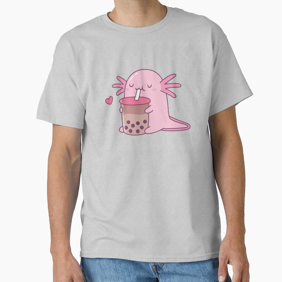 Chubby Axolotl Enjoys Bubble Tea by rustydoodle