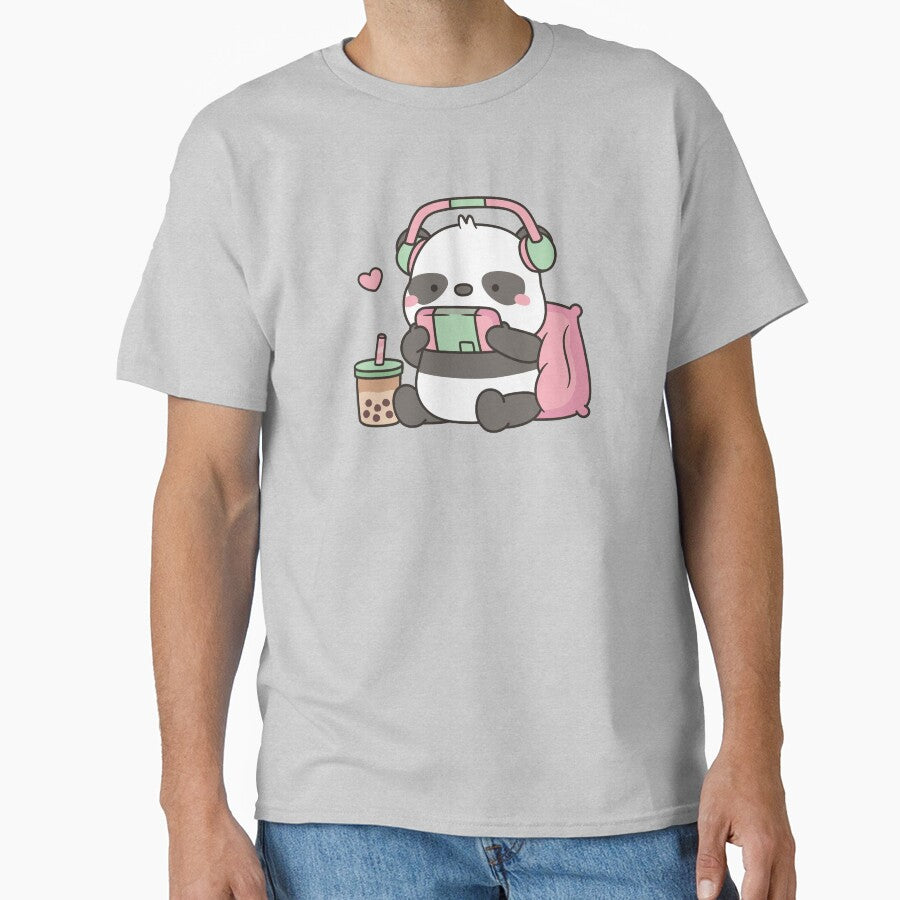 Cute Little Panda Gamer With Headphones by rustydoodle