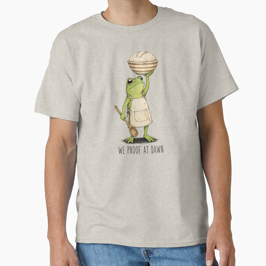 We Proof At Dawn Sourdough, Funny Frog Meme Bread Baking 2 by neyudraw