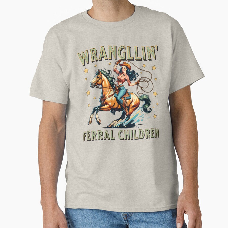 Wranglin’ Feral Children Retro Pin-Up Cowgirl Mom by Artisticlions-A