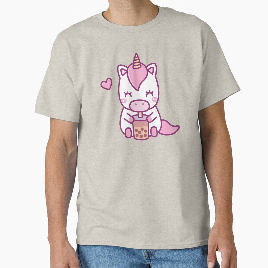 Cute Little Unicorn Loves Drinking Boba Tea by rustydoodle